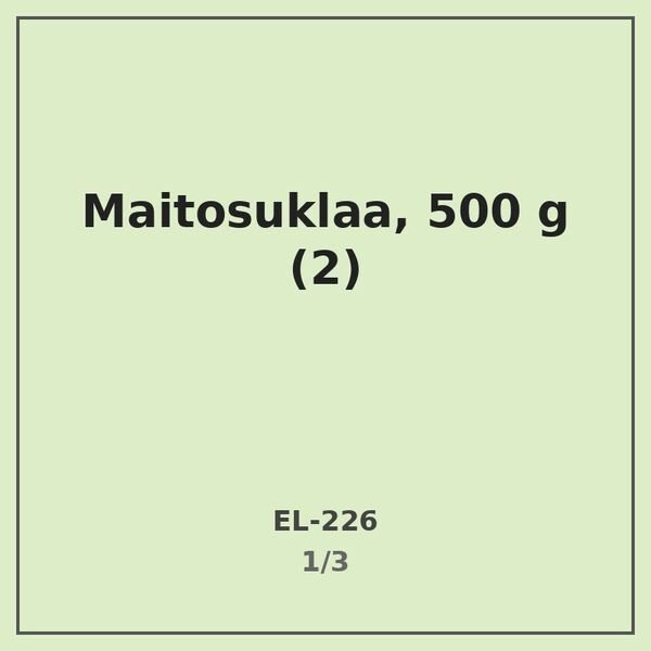 Esimerkki - Maitosuklaa, 500 g (2)